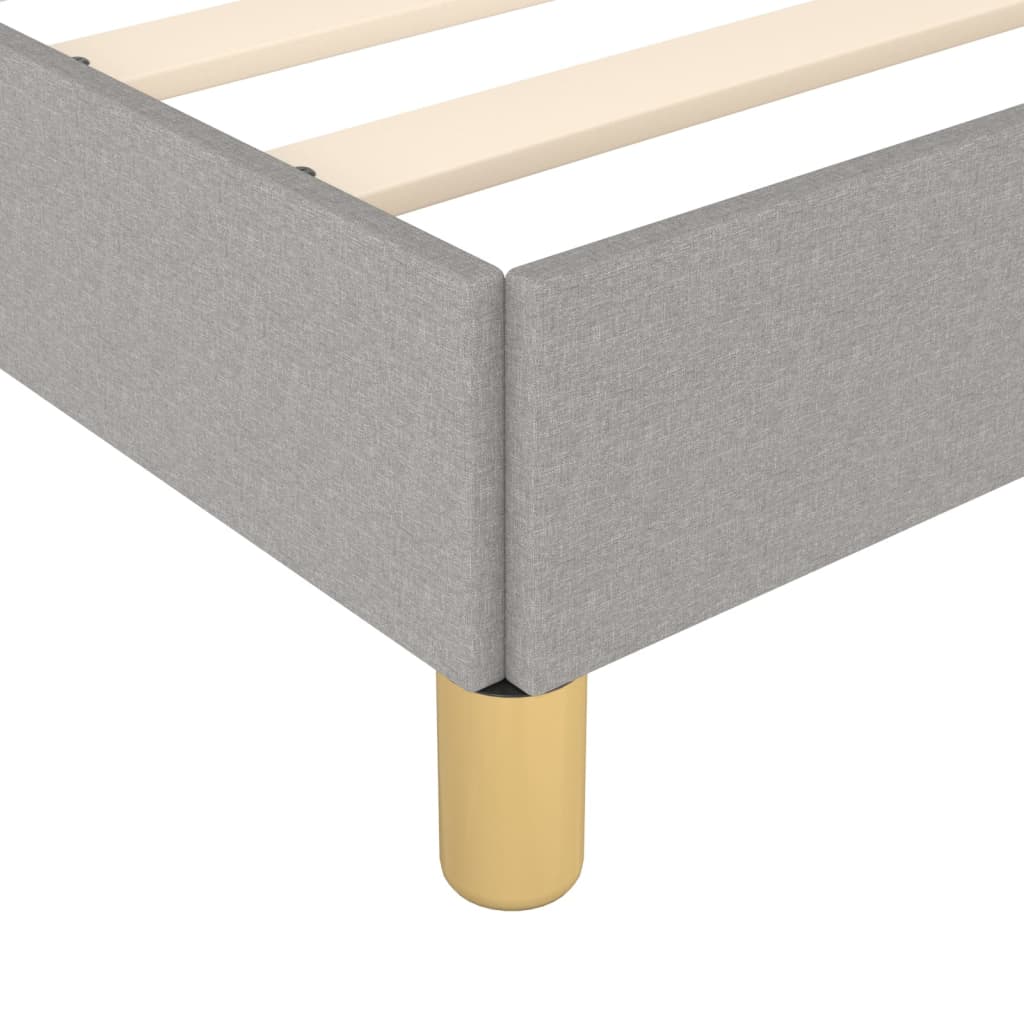 Bed Frame without Mattress Light Grey 135x190 cm Double Double Fabric