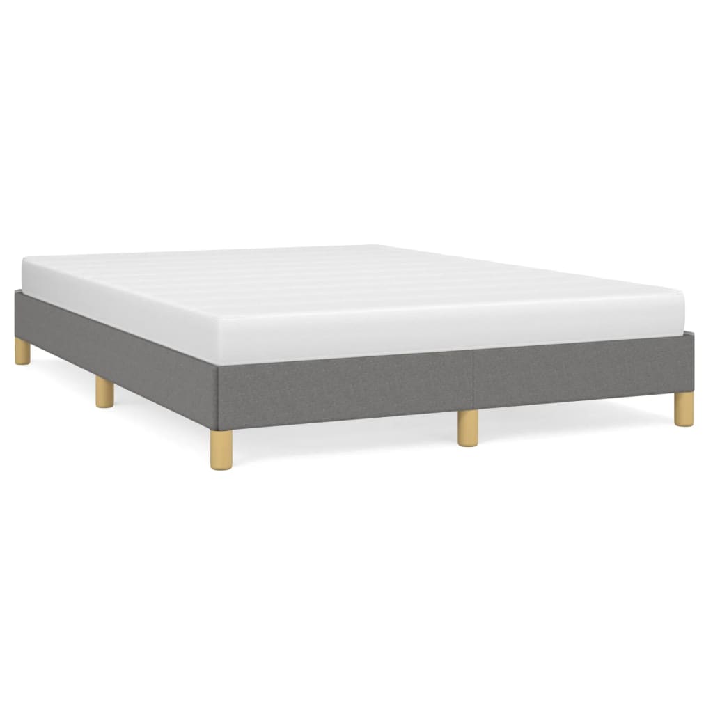 Bed Frame without Mattress Dark Grey 135x190 cm Double Double Fabric