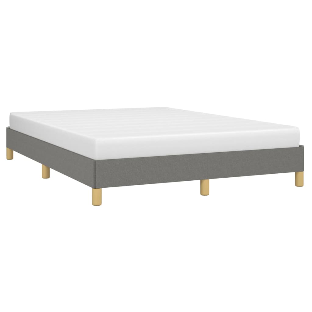 Bed Frame without Mattress Dark Grey 135x190 cm Double Double Fabric