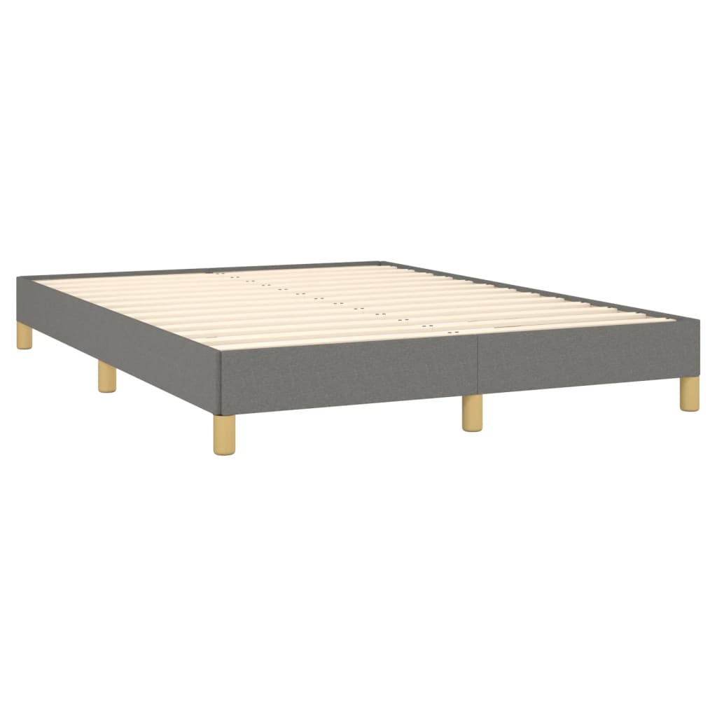 Bed Frame without Mattress Dark Grey 135x190 cm Double Double Fabric