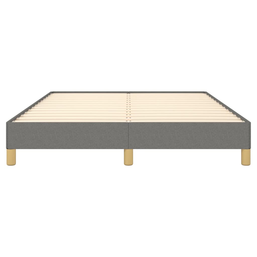 Bed Frame without Mattress Dark Grey 135x190 cm Double Double Fabric
