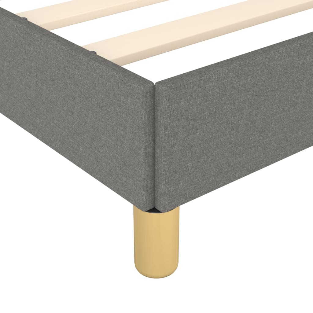 Bed Frame without Mattress Dark Grey 135x190 cm Double Double Fabric