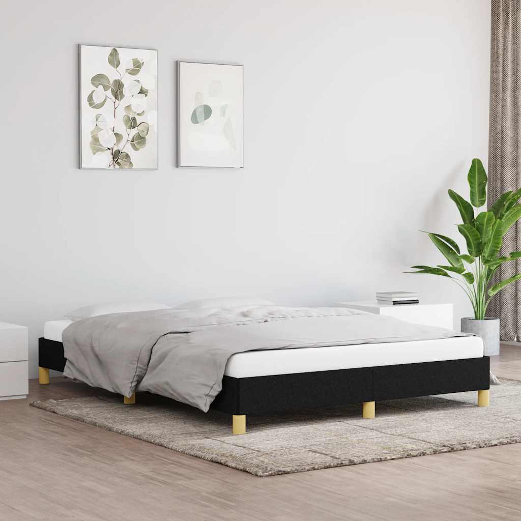 Bed Frame without Mattress Black 135x190 cm Double Double Fabric