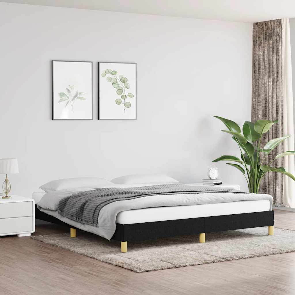 Bed Frame without Mattress Black 180x200 cm Super King Super King Fabric