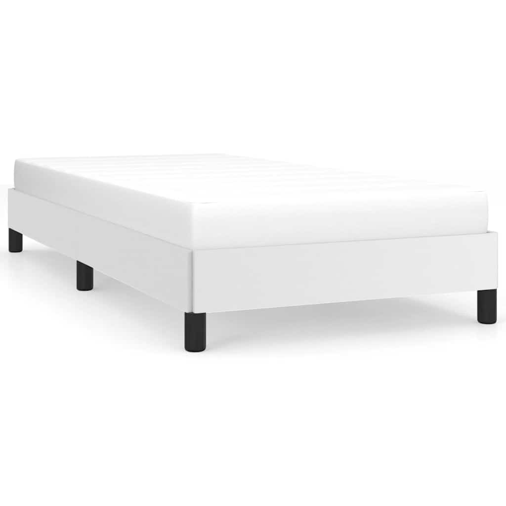 Bed Frame without Mattress White 90x190 cm Single Single Faux Leather