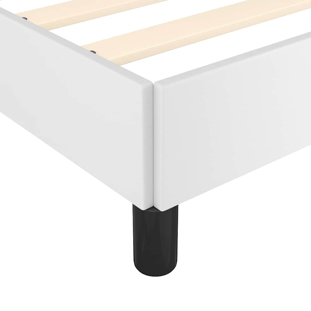 Bed Frame without Mattress White 90x190 cm Single Single Faux Leather