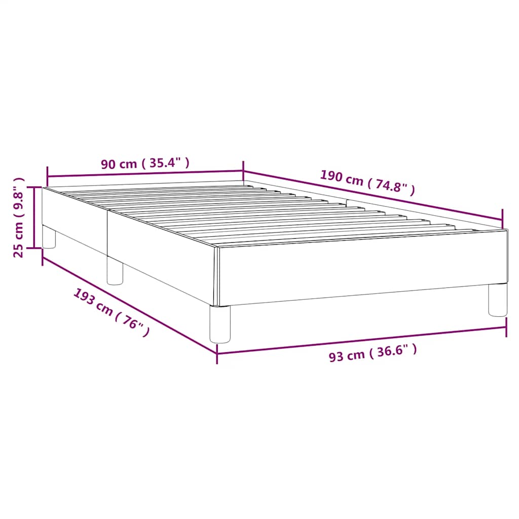 Bed Frame without Mattress White 90x190 cm Single Single Faux Leather