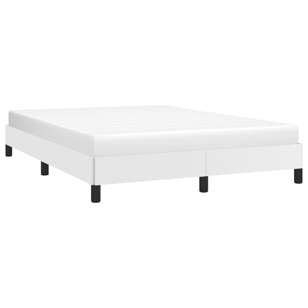 Bed Frame without Mattress White 135x190 cm Double Double Faux Leather