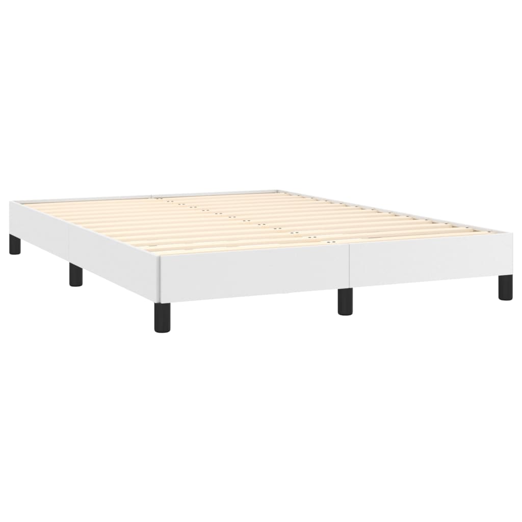 Bed Frame without Mattress White 135x190 cm Double Double Faux Leather