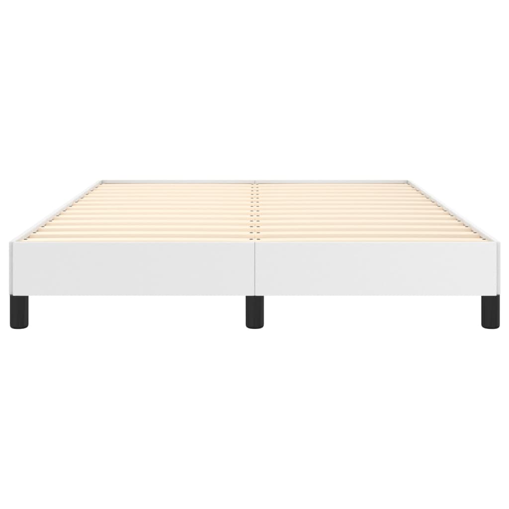 Bed Frame without Mattress White 135x190 cm Double Double Faux Leather
