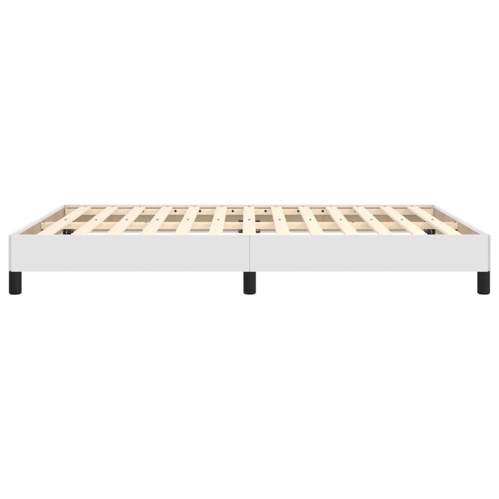Bed Frame without Mattress White 135x190 cm Double Double Faux Leather