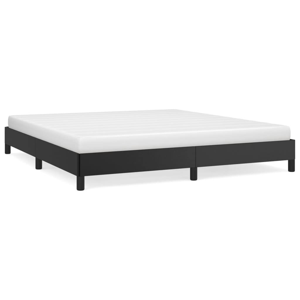 Bed Frame without Mattress Black Super King Faux Leather