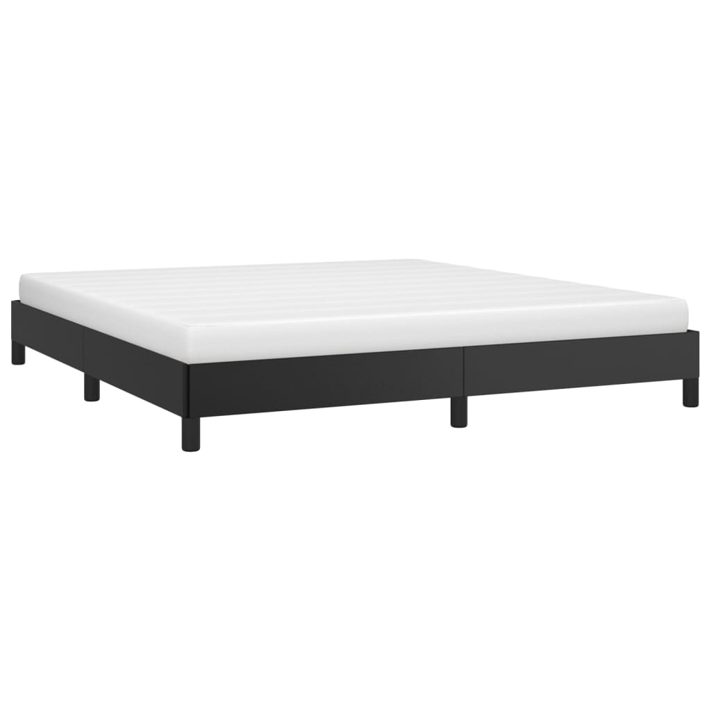 Bed Frame without Mattress Black Super King Faux Leather