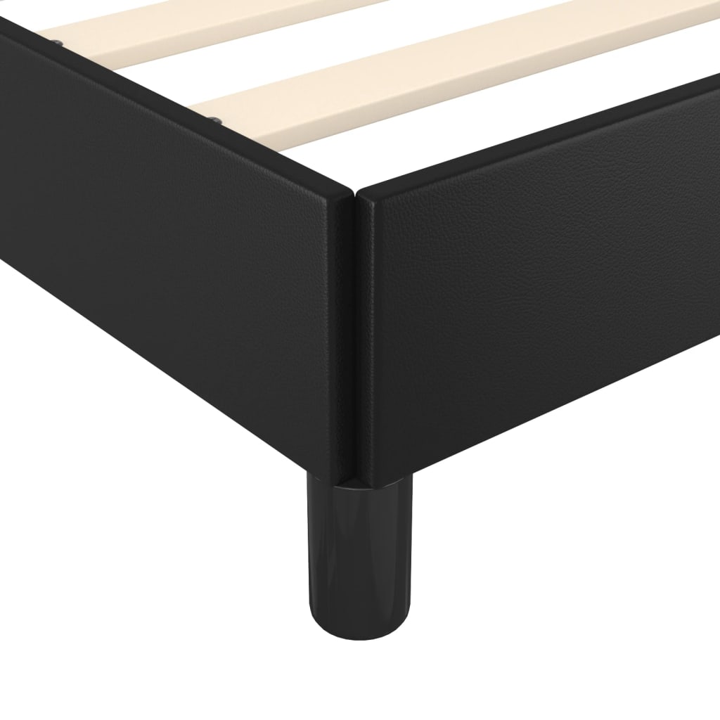 Bed Frame without Mattress Black Super King Faux Leather