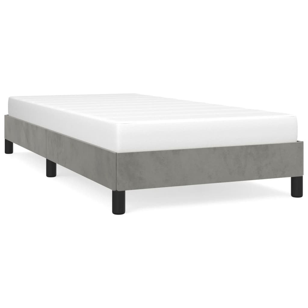 Bed Frame without Mattress Light Grey 90x190 cm Single Single Velvet