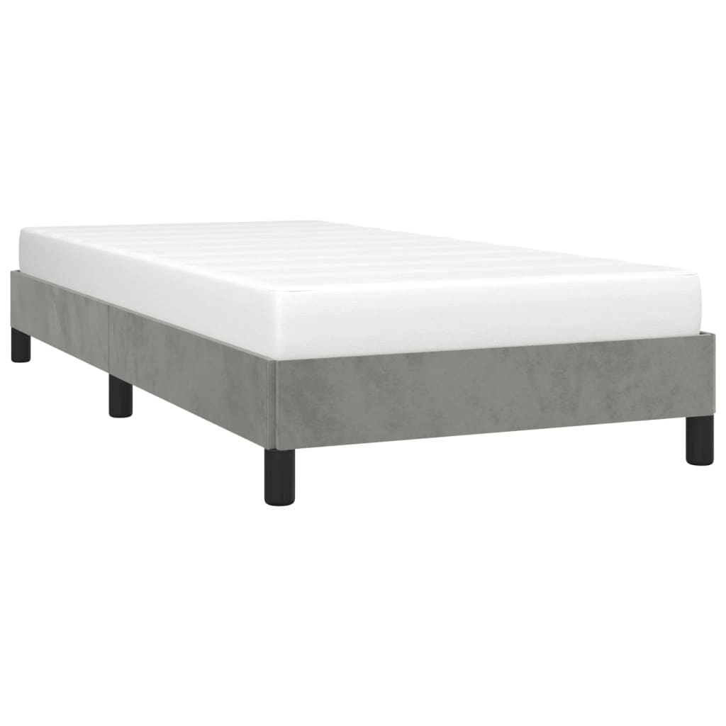 Bed Frame without Mattress Light Grey 90x190 cm Single Single Velvet