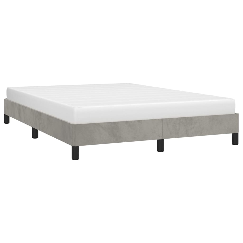 Bed Frame without Mattress Light Grey 135x190 cm Double Double Velvet