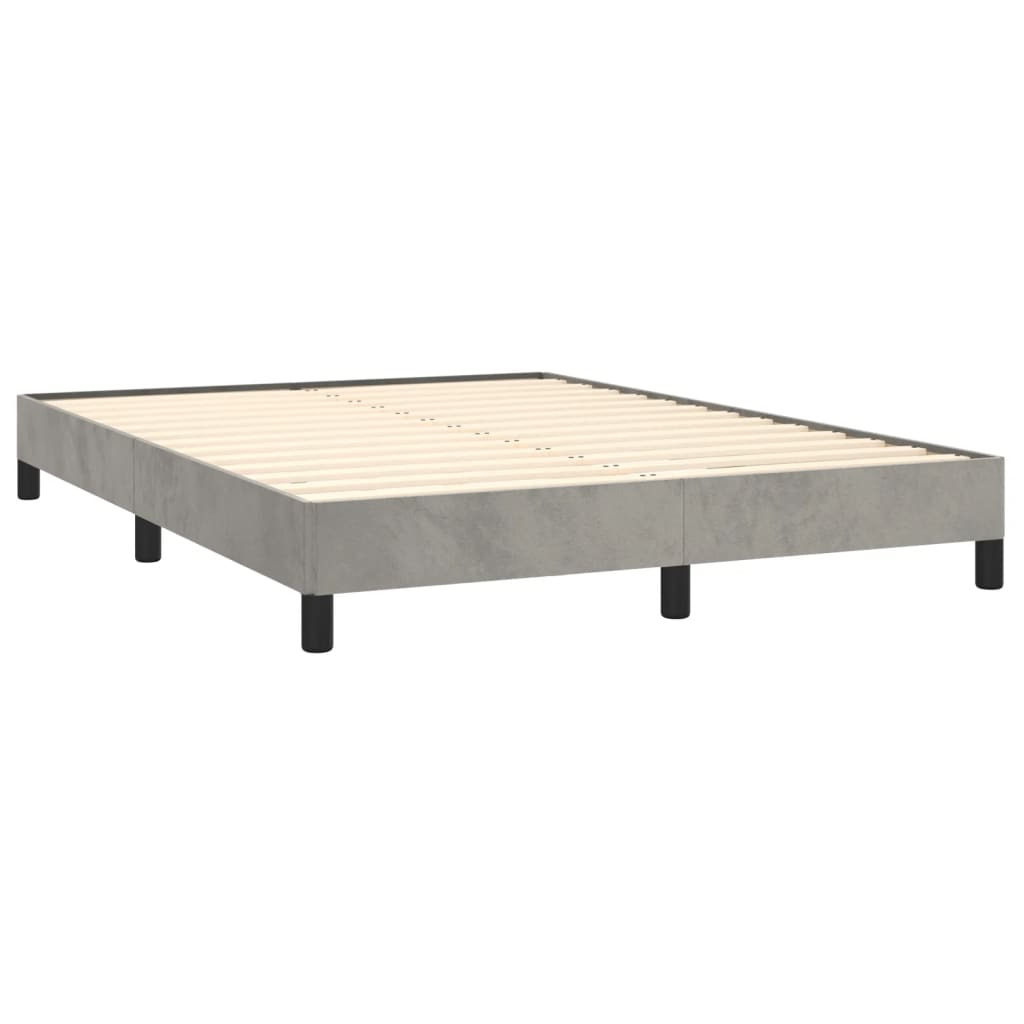 Bed Frame without Mattress Light Grey 135x190 cm Double Double Velvet