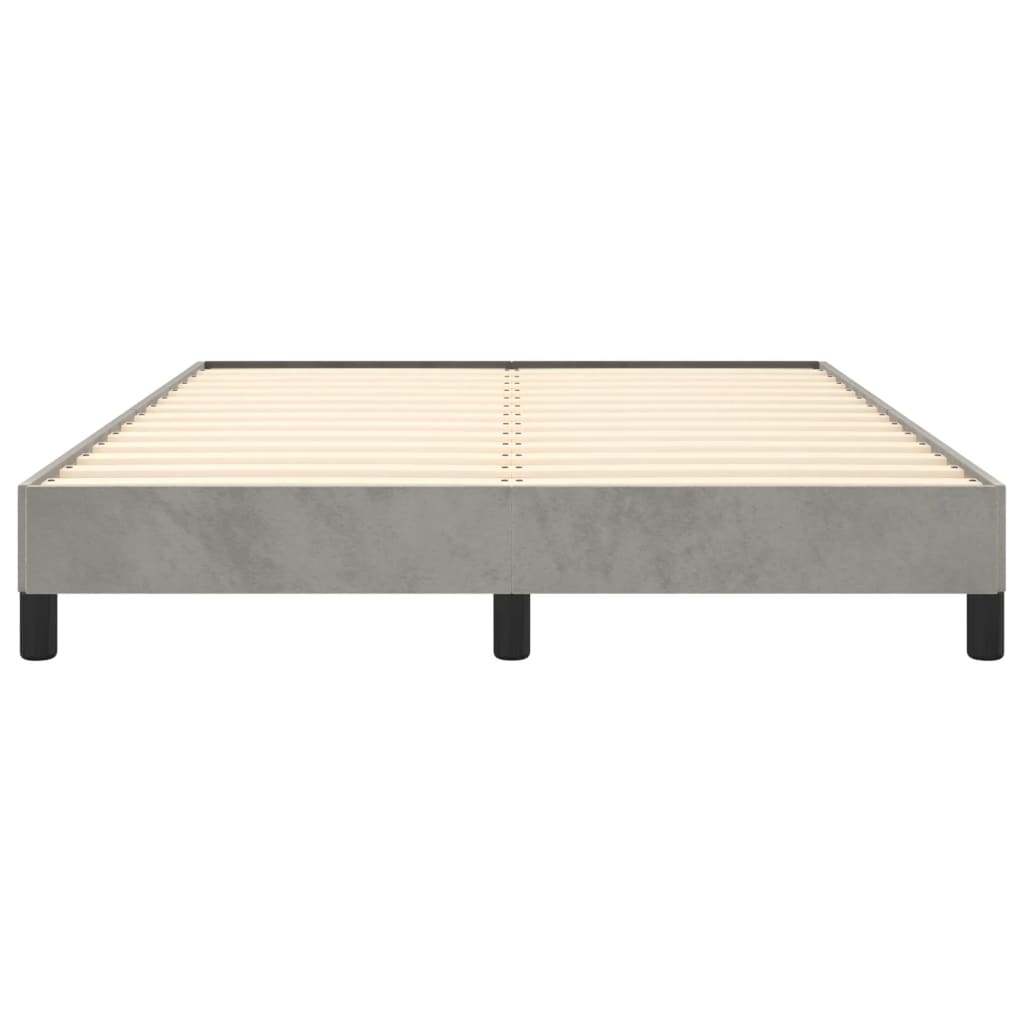 Bed Frame without Mattress Light Grey 135x190 cm Double Double Velvet