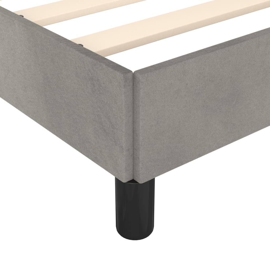 Bed Frame without Mattress Light Grey 135x190 cm Double Double Velvet