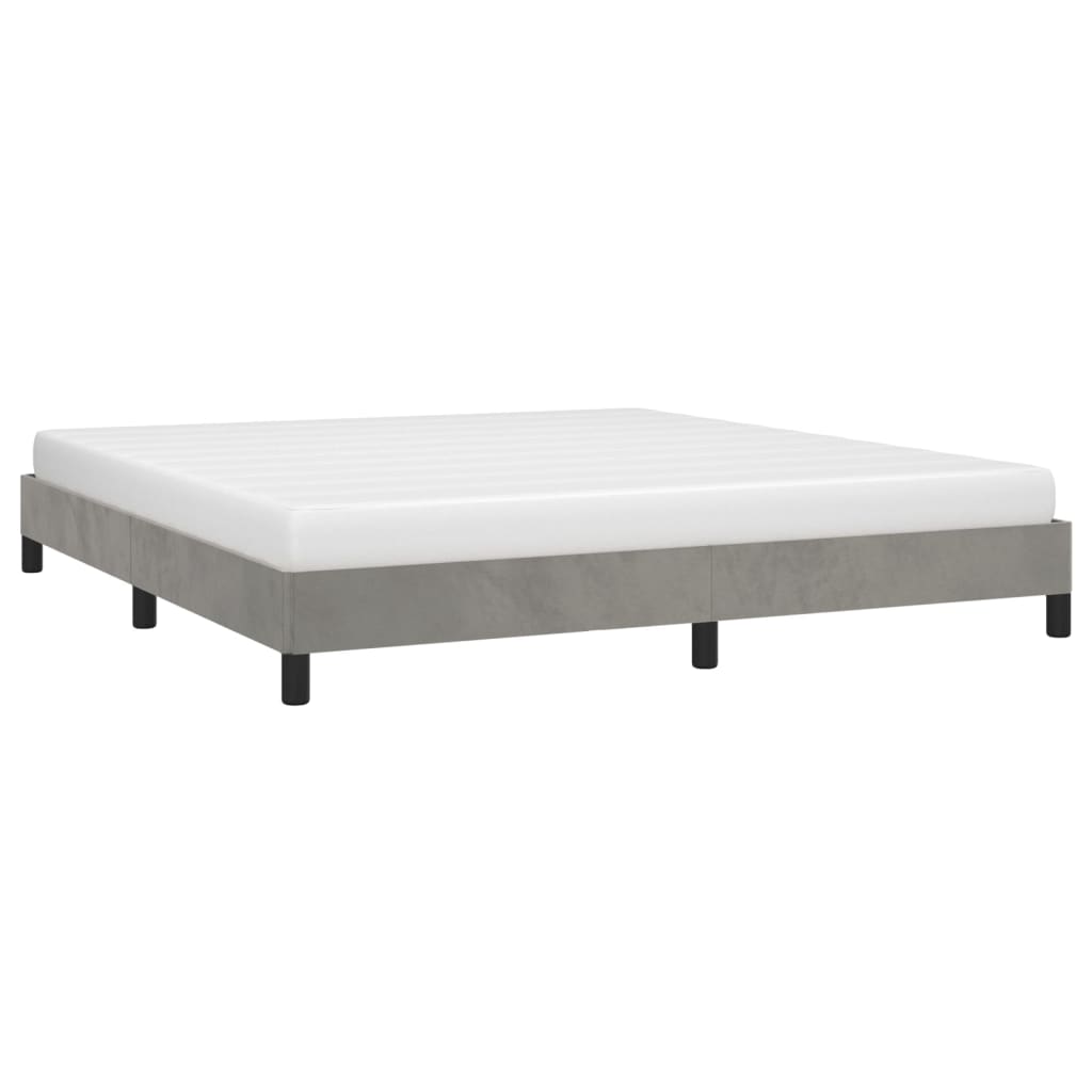 Bed Frame without Mattress Light Grey Super King Velvet