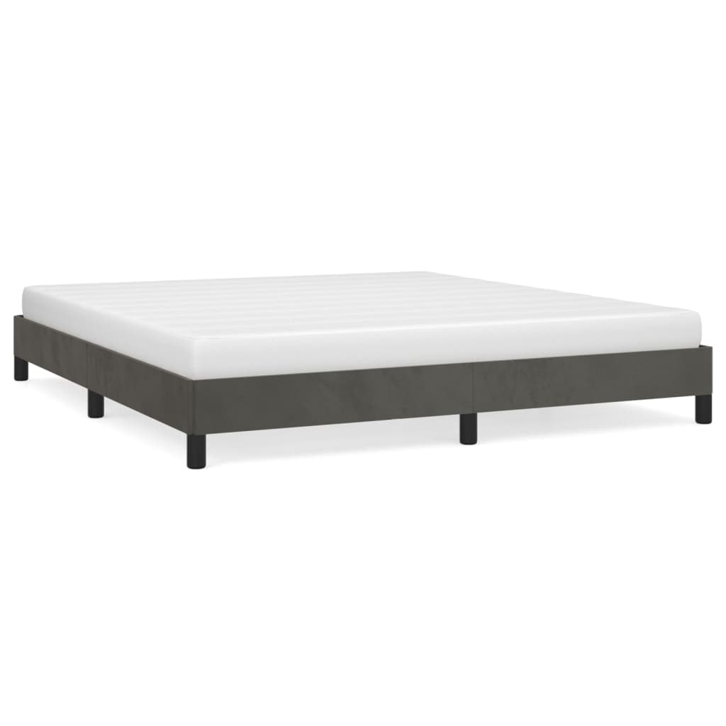 Bed Frame without Mattress Dark Grey Super King Velvet