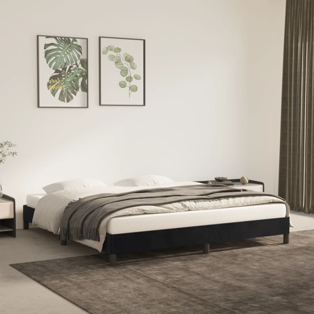 Bed Frame without Mattress Black 180x200 cm Super King Super King Velvet