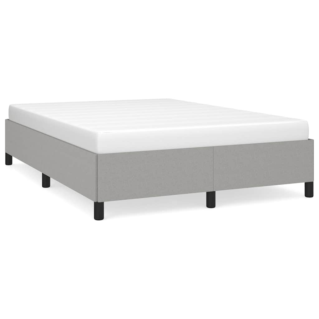 Bed Frame without Mattress Light Grey 135x190 cm Double Double Fabric