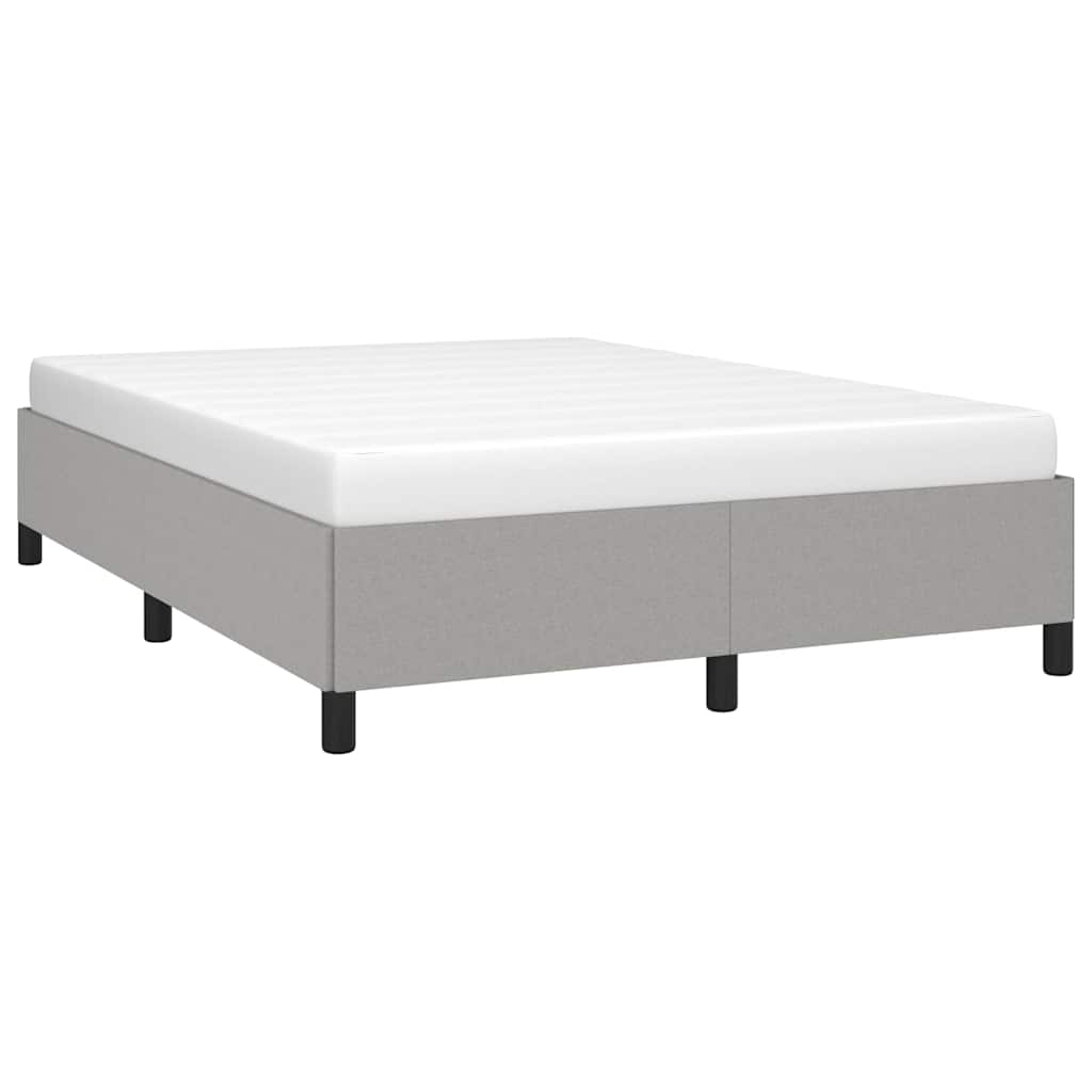 Bed Frame without Mattress Light Grey 135x190 cm Double Double Fabric