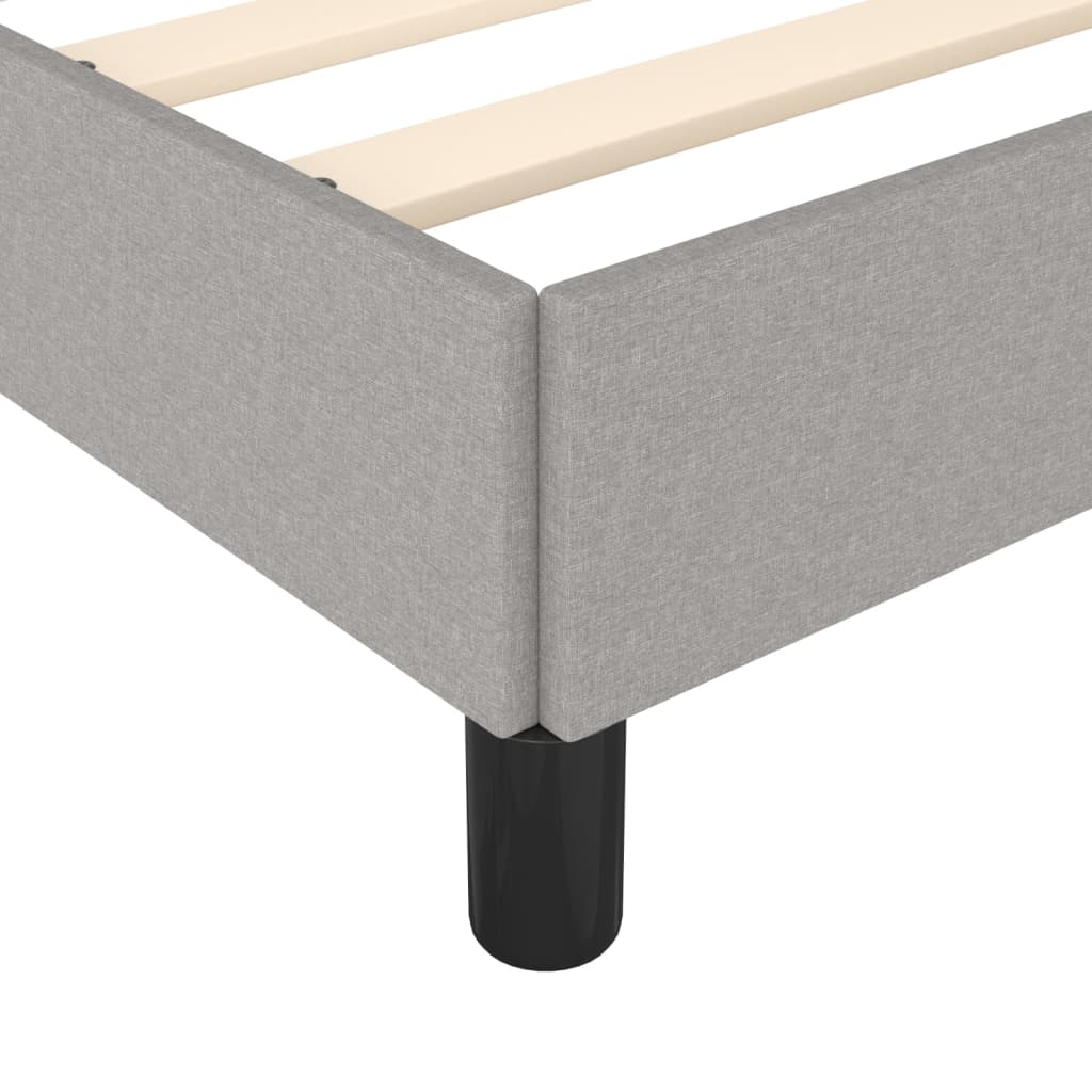 Bed Frame without Mattress Light Grey 135x190 cm Double Double Fabric
