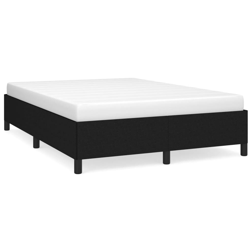 Bed Frame without Mattress Black 135x190 cm Double Double Fabric