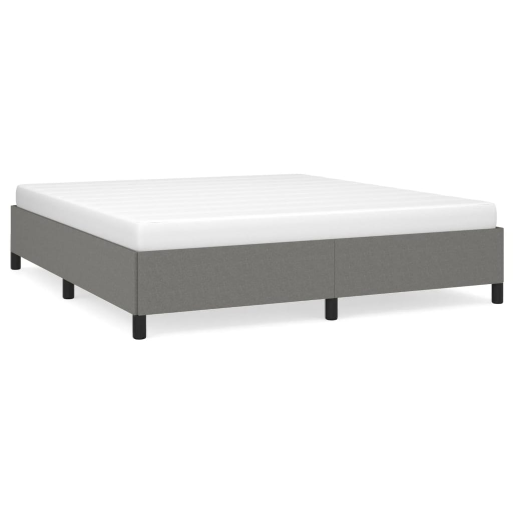 Bed Frame without Mattress Dark Grey Super King Fabric
