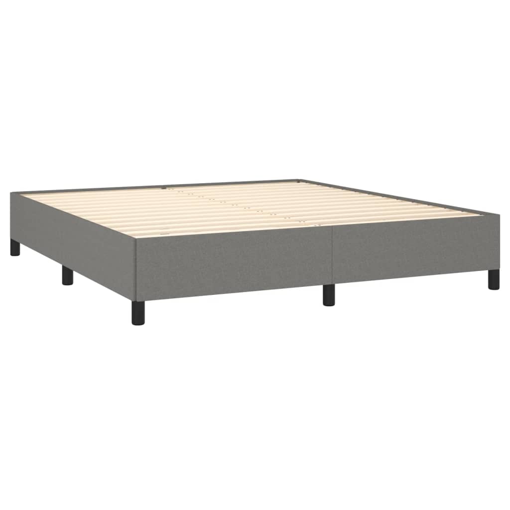 Bed Frame without Mattress Dark Grey Super King Fabric