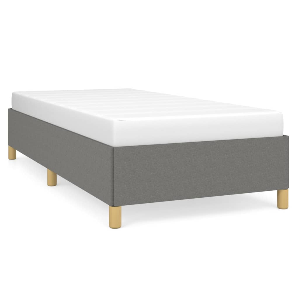 Bed Frame without Mattress Dark Grey 90x190 cm Single Single Fabric