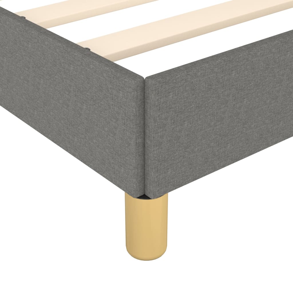 Bed Frame without Mattress Dark Grey 90x190 cm Single Single Fabric