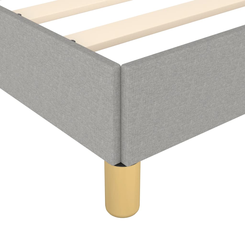 Bed Frame without Mattress Light Grey 135x190 cm Double Double Fabric