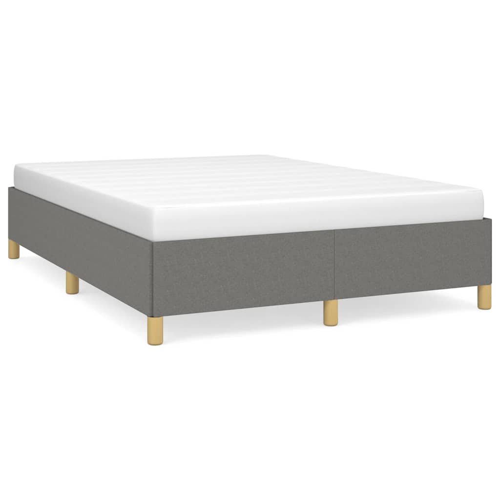 Bed Frame without Mattress Dark Grey 135x190 cm Double Double Fabric