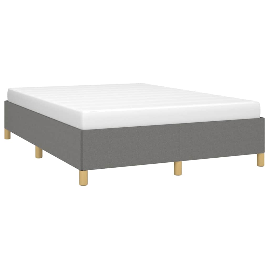 Bed Frame without Mattress Dark Grey 135x190 cm Double Double Fabric