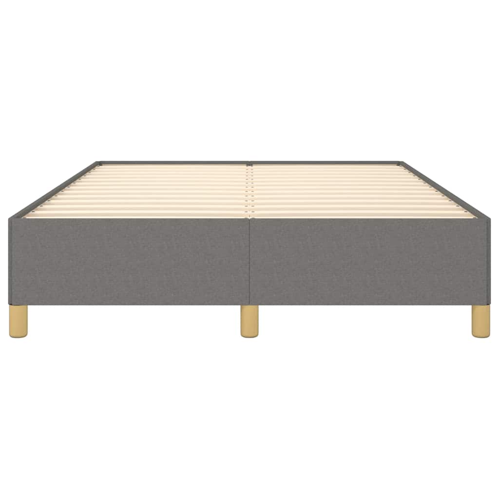 Bed Frame without Mattress Dark Grey 135x190 cm Double Double Fabric