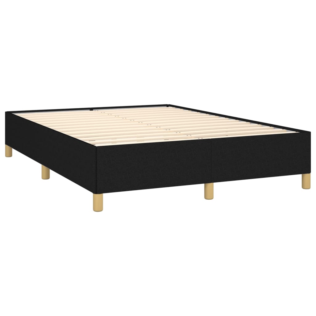Bed Frame without Mattress Black 135x190 cm Double Double Fabric