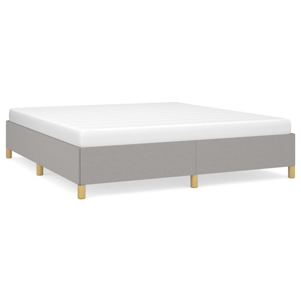 Bed Frame without Mattress Light Grey 180x200cm Super King Fabric