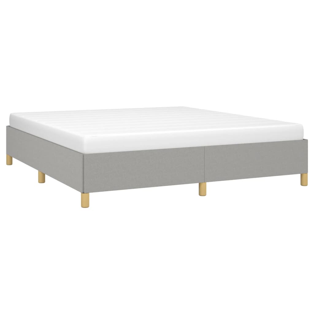 Bed Frame without Mattress Light Grey 180x200cm Super King Fabric