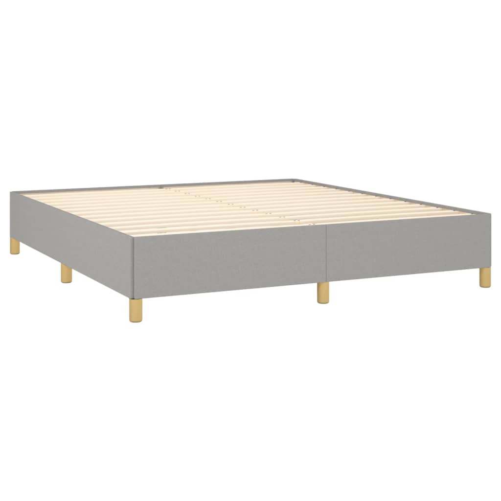 Bed Frame without Mattress Light Grey 180x200cm Super King Fabric