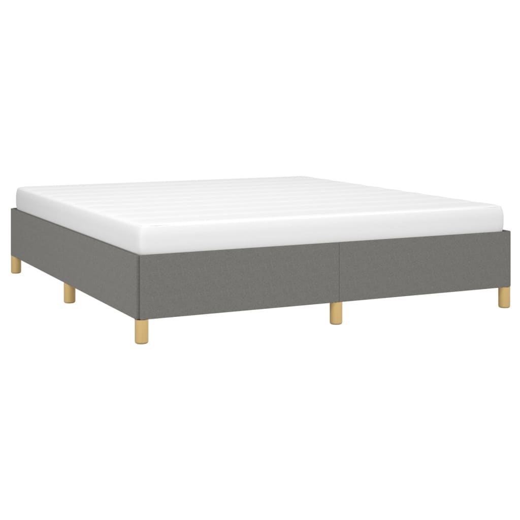 Bed Frame without Mattress Dark Grey 180x200cm Super King Fabric