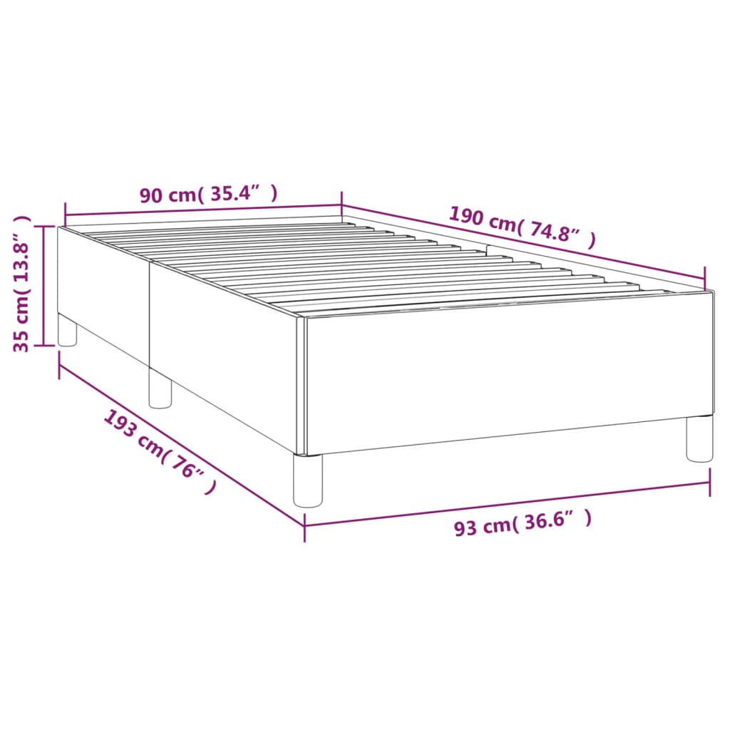Bed Frame without Mattress Black 90x190 cm Single Single Faux Leather
