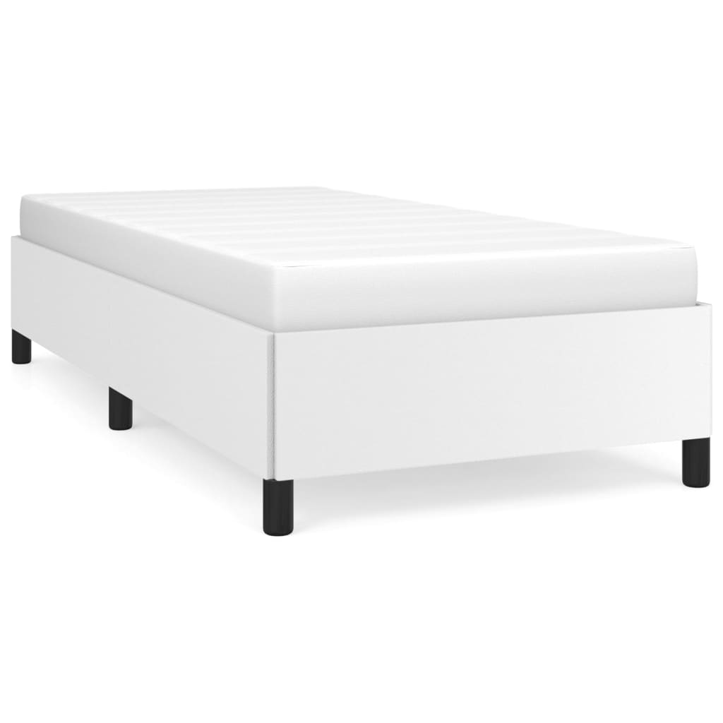Bed Frame without Mattress White 90x190 cm Single Single Faux Leather
