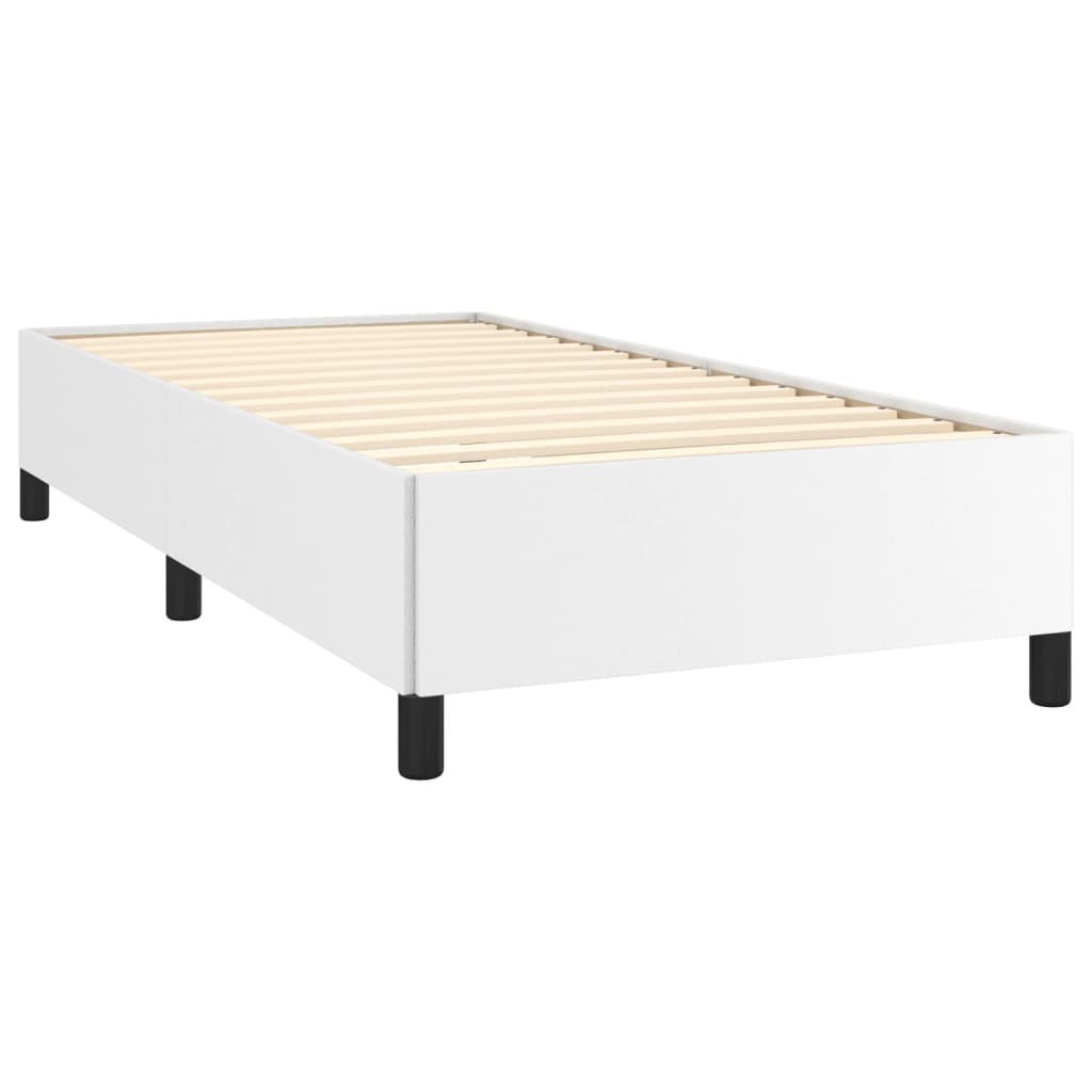 Bed Frame without Mattress White 90x190 cm Single Single Faux Leather