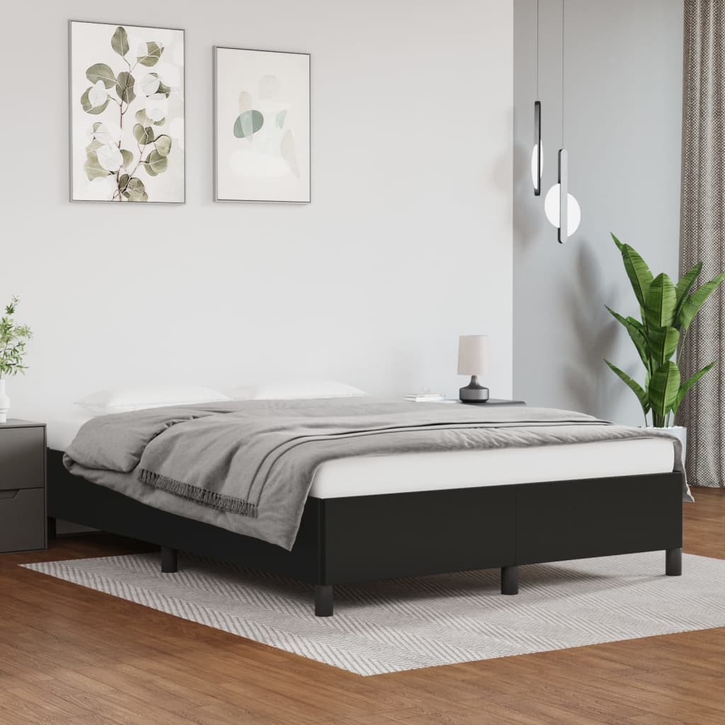 vidaXL Bed Frame without Mattress Black 135x190 cm Double Double Faux Leather