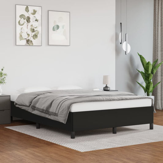 vidaXL Bed Frame without Mattress Black 135x190 cm Double Double Faux Leather