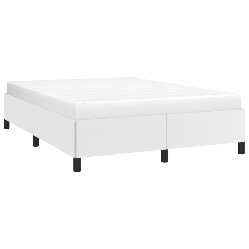 Bed Frame without Mattress White 135x190 cm Double Double Faux Leather
